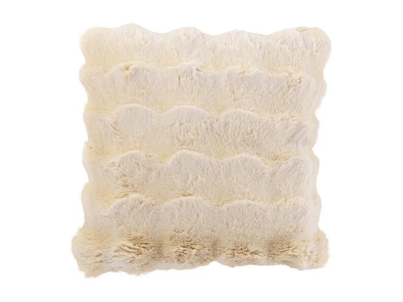 Cojín cuadrado de poliéster beige 45x45x18 cm