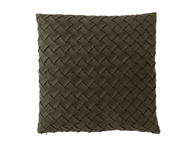 Cojín cuadrado tejido de poliéster verde de 43x43cm