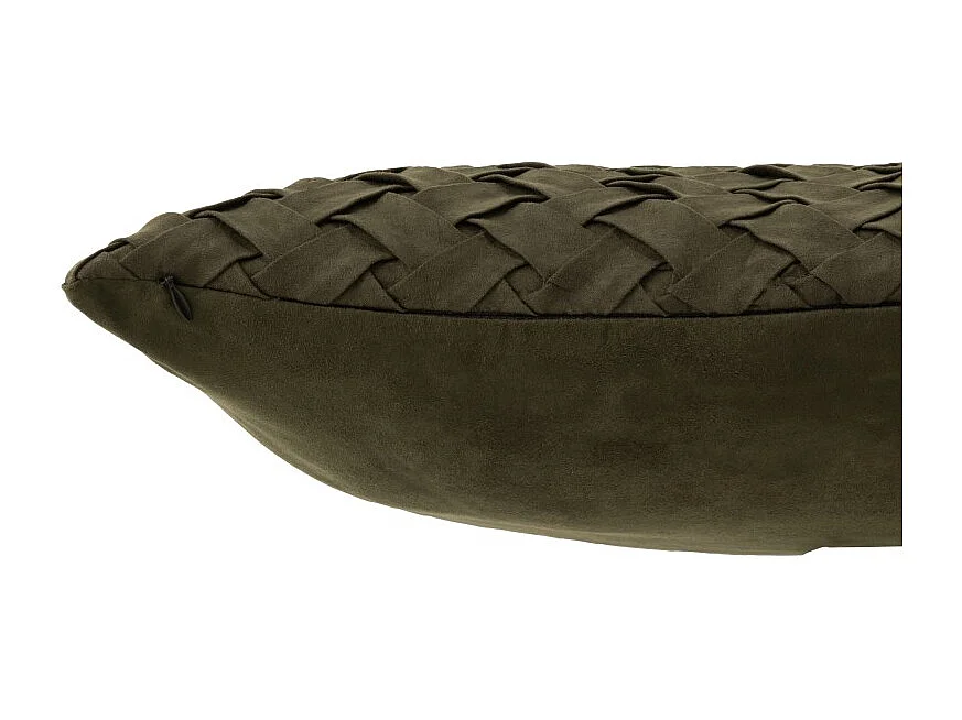 Cojín cuadrado tejido de poliéster verde de 43x43cm