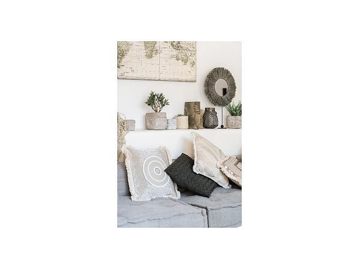 Cojín cuadrado tejido de poliéster verde de 43x43cm