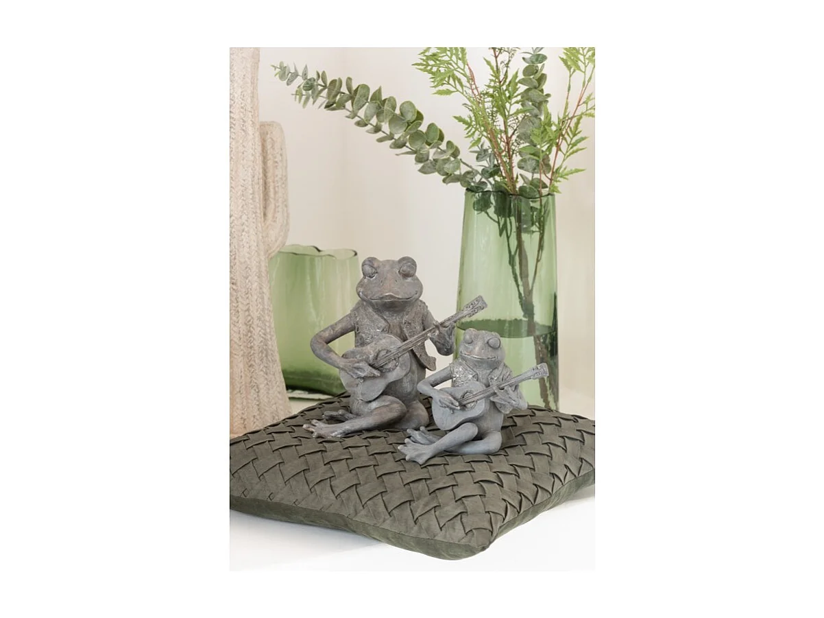 Cojín cuadrado tejido de poliéster verde de 43x43cm