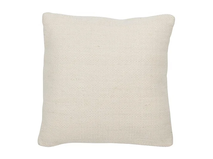 Cojín tejido en lana beige 45x45x12 cm