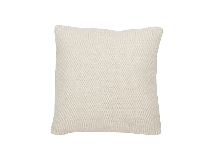 Cojín tejido en lana beige 45x45x12 cm