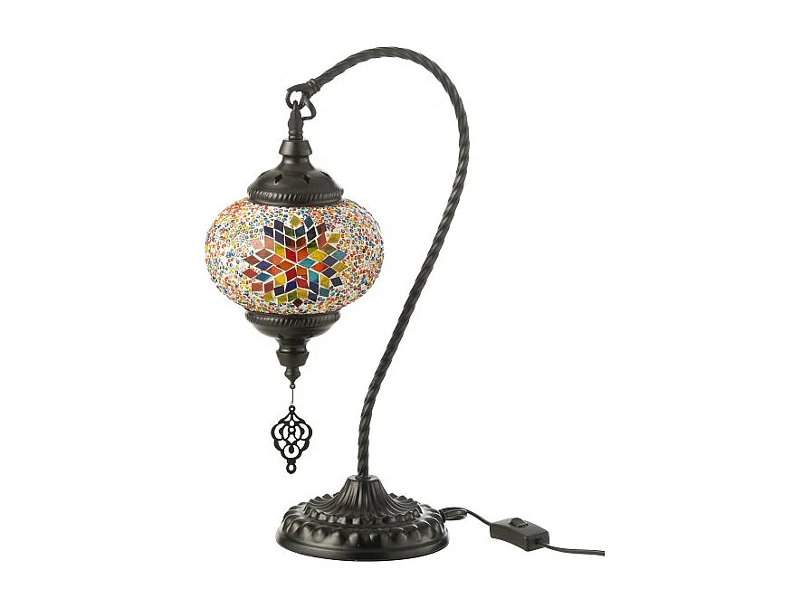 Lámpara de mesa de mosaico de vidrio naranja 15x24x44cm