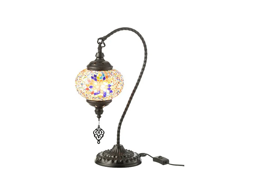 Lámpara de mesa de mosaico de vidrio naranja 15x24x44cm