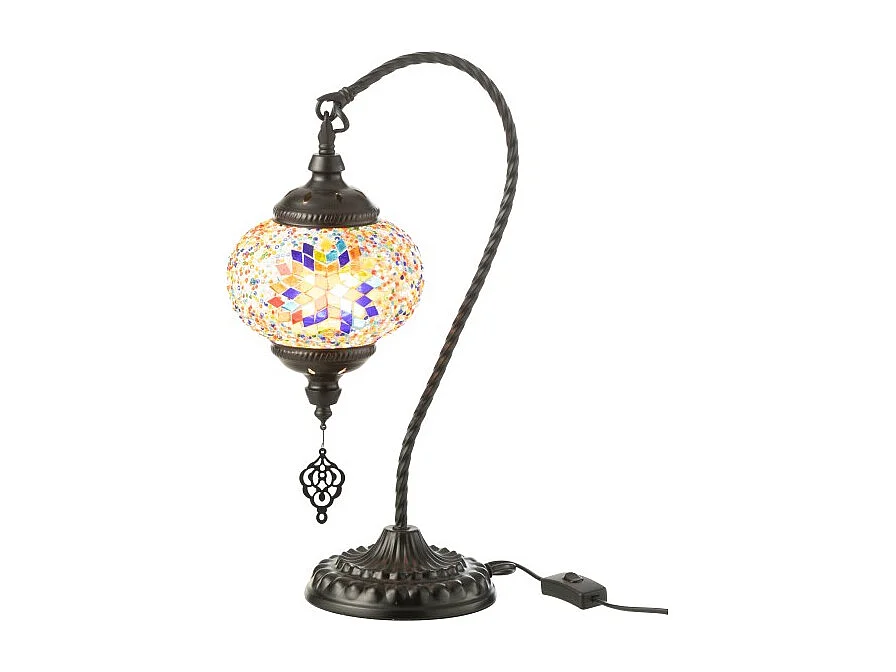 Lámpara de mesa de mosaico de vidrio naranja 15x24x44cm