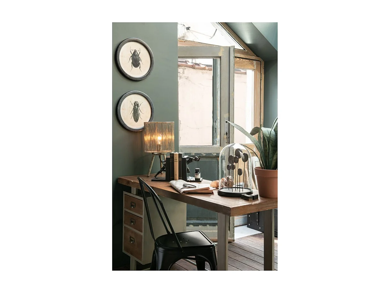 Lampara de mesa metal marrón antiguo Alt. 45