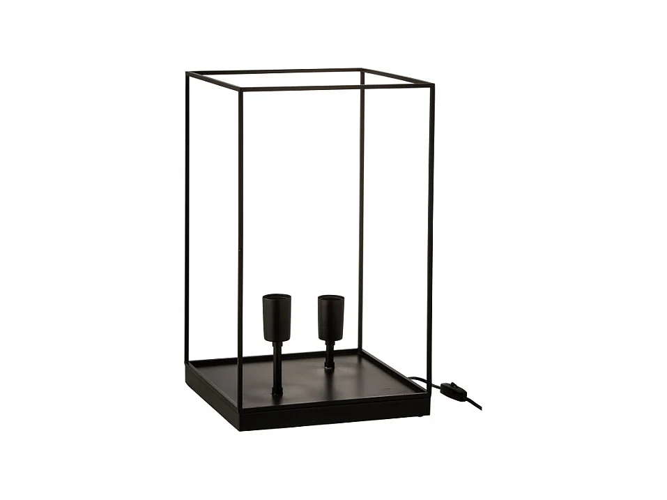 Lámpara 2 lámparas rectangular marco metal negro Alt. 50