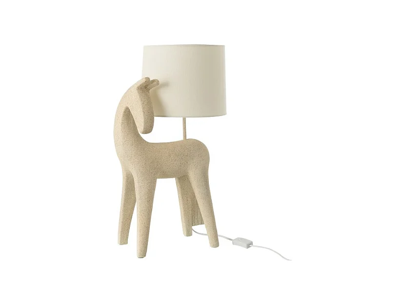 Lámpara caballo de resina beige 32x23.5x56 cm