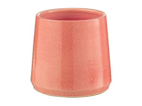 Macetero redondo de cerámica rosa 18x18x17 cm