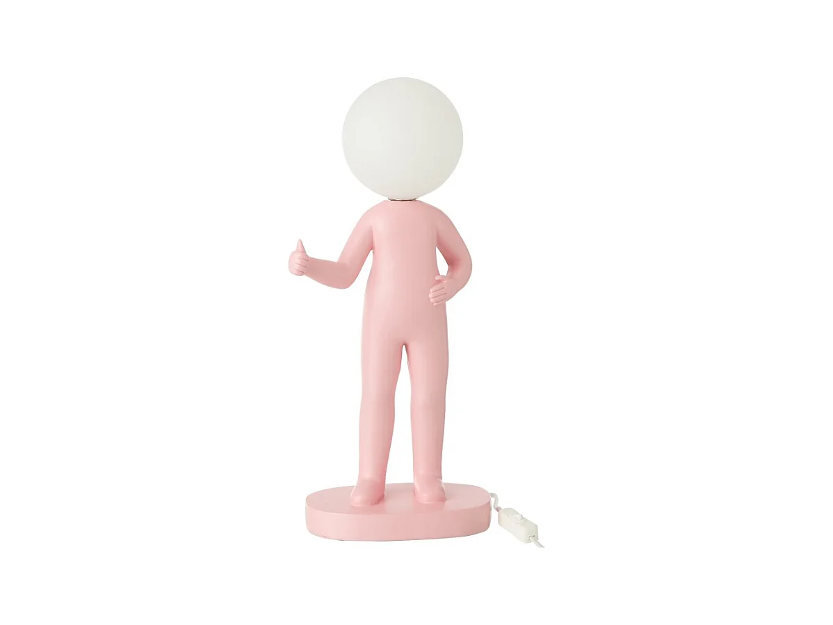Lámpara de mesa de resina rosa 19.5x14x44.5 cm
