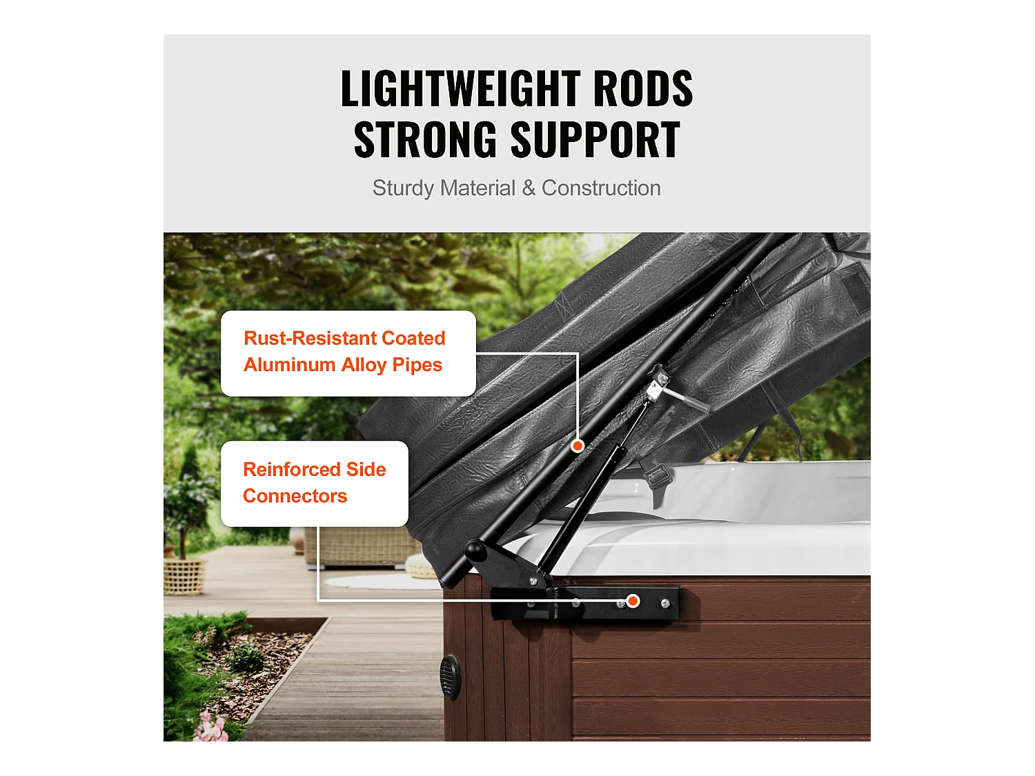 Lève-Couvercle de Spa SucceBuy, Hydraulique Monté sur le Dessus, Idéal pour de Nombreuses Baignoires