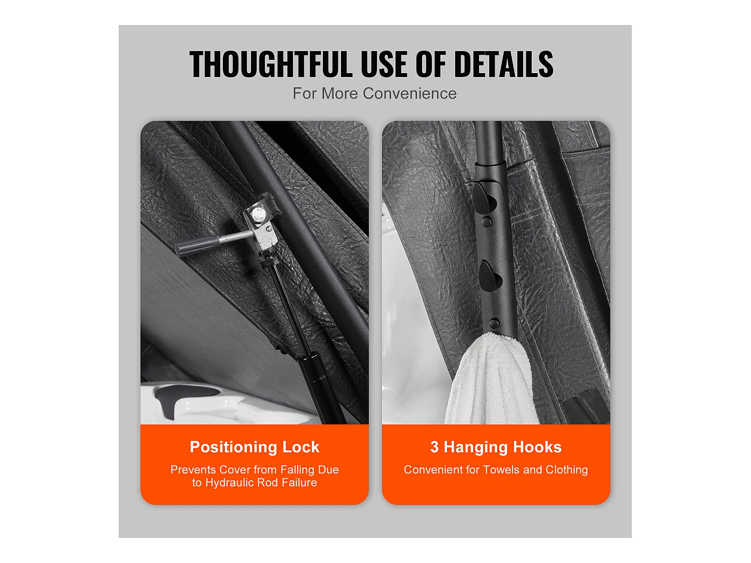 Lève-Couvercle de Spa SucceBuy, Hydraulique Monté sur le Dessus, Idéal pour de Nombreuses Baignoires