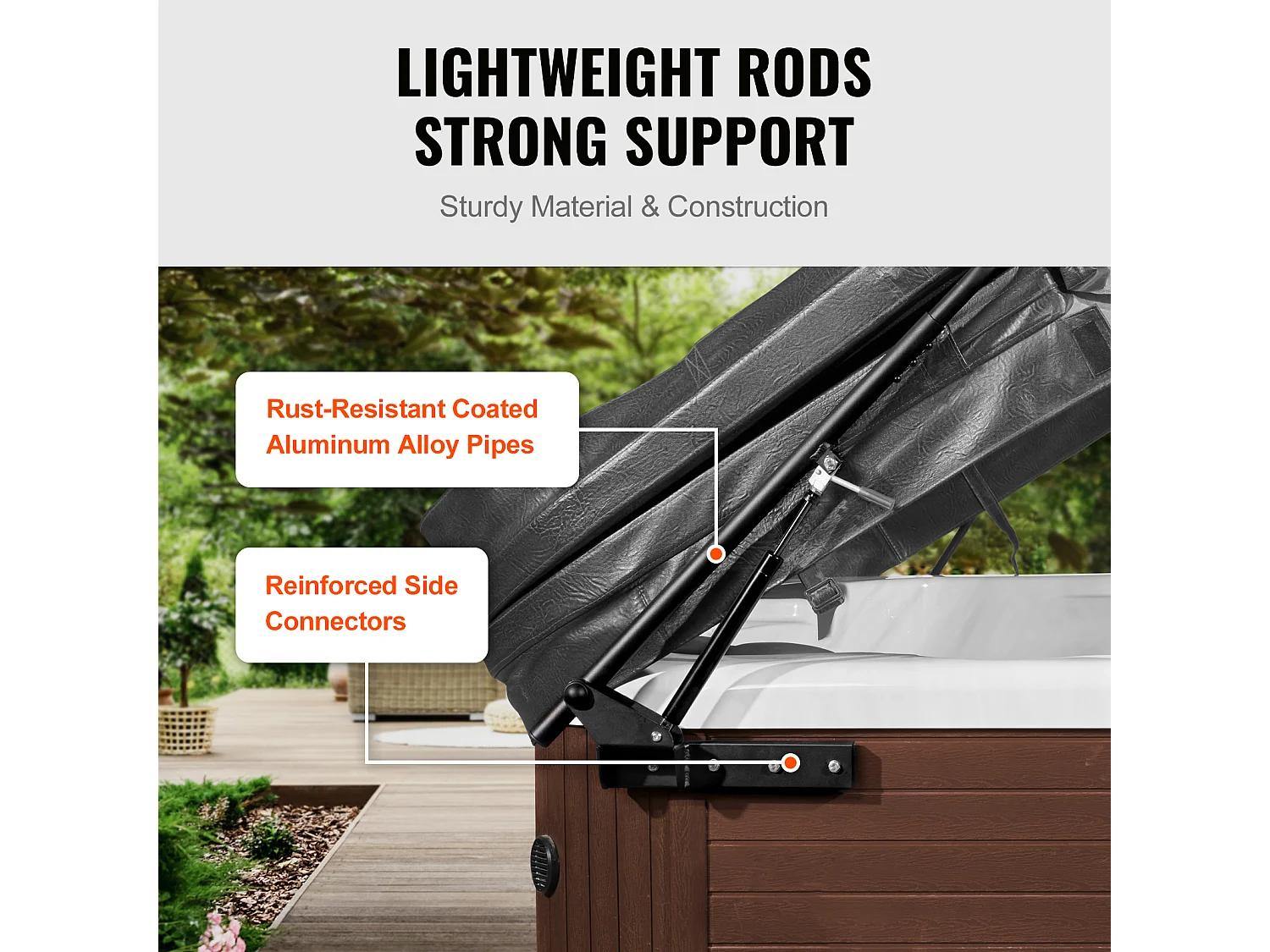 Lève-Couvercle de Spa SucceBuy, Hydraulique Monté sur le Dessus, Idéal pour de Nombreuses Baignoires