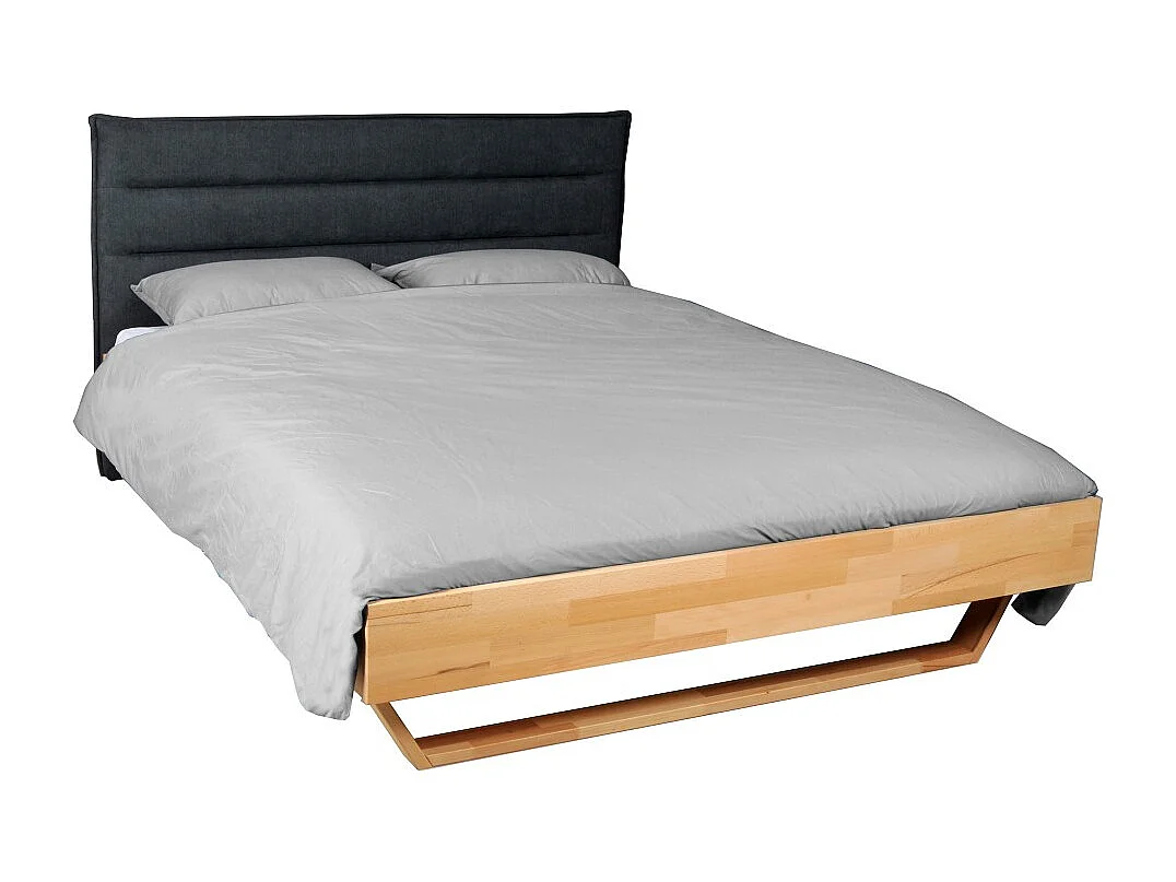 Tête de lit en tissu DAPHNE, compatible avec lits 140 et 160cm, Gris foncé