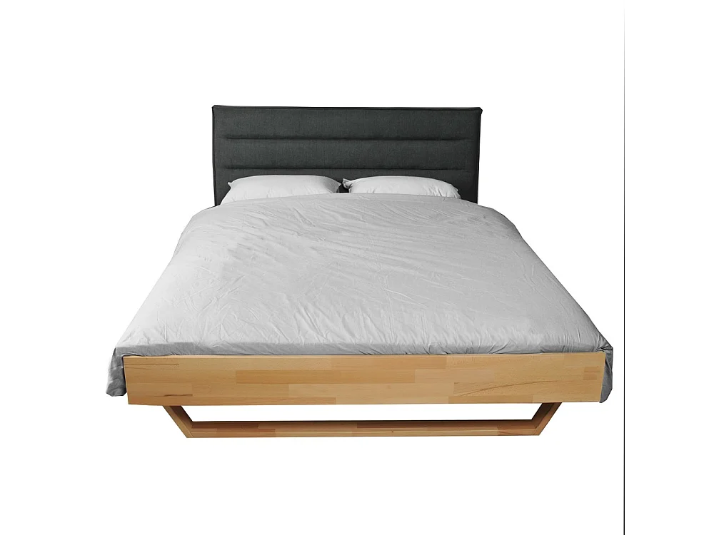 Tête de lit en tissu DAPHNE, compatible avec lits 140 et 160cm, Gris foncé