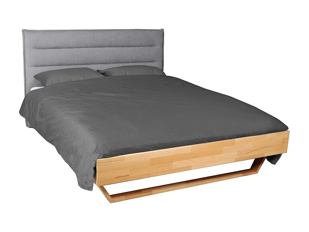 Tête de lit en tissu DAPHNE, compatible avec lits 140 et 160cm, Gris clair