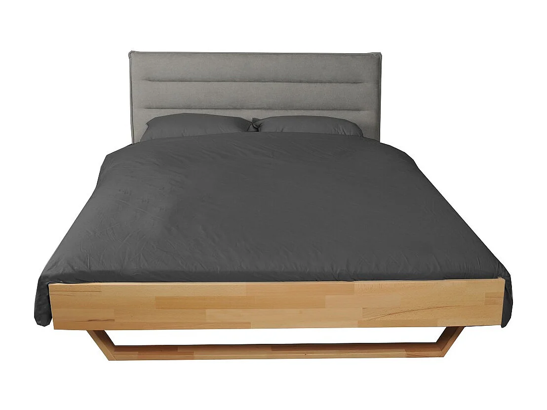 Tête de lit en tissu DAPHNE, compatible avec lits 140 et 160cm, Gris clair