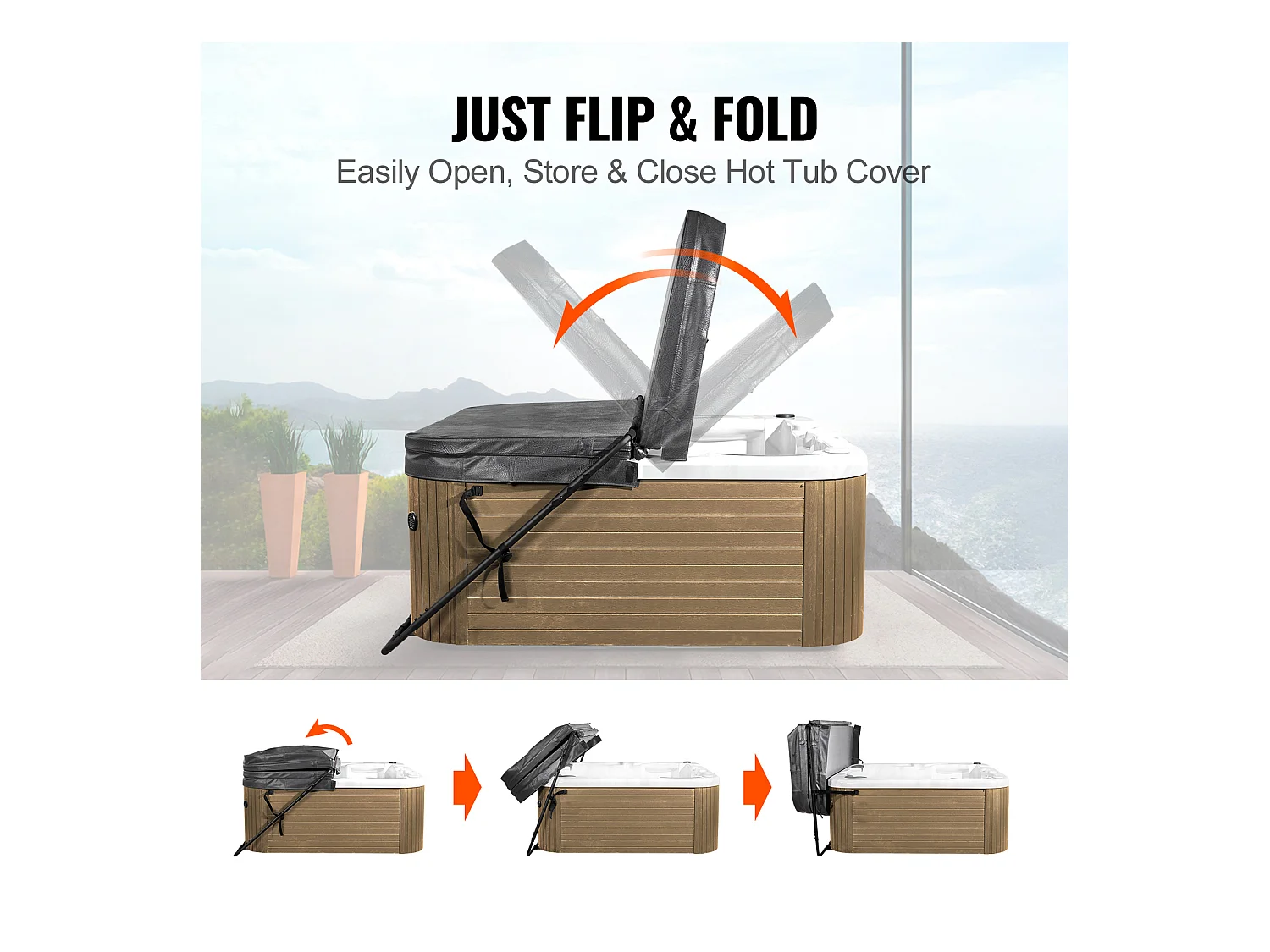 Lève-Couvercle de Spa SucceBuy, Compatible avec la Plupart des Baignoires Rectangulaires