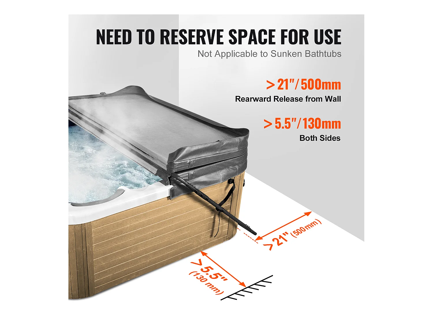 Lève-Couvercle de Spa SucceBuy, Compatible avec la Plupart des Baignoires Rectangulaires