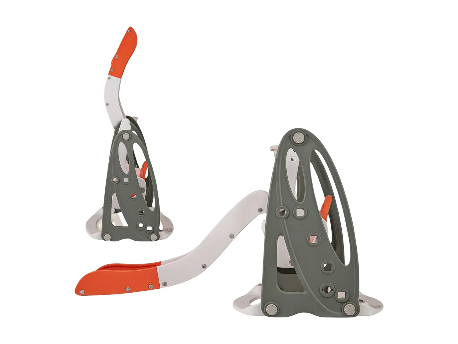 Kinderschaukel mit Rutsche klappbar 4 in 1 Schaukel & Rutsche & Basketballkorb & Leiter Orange