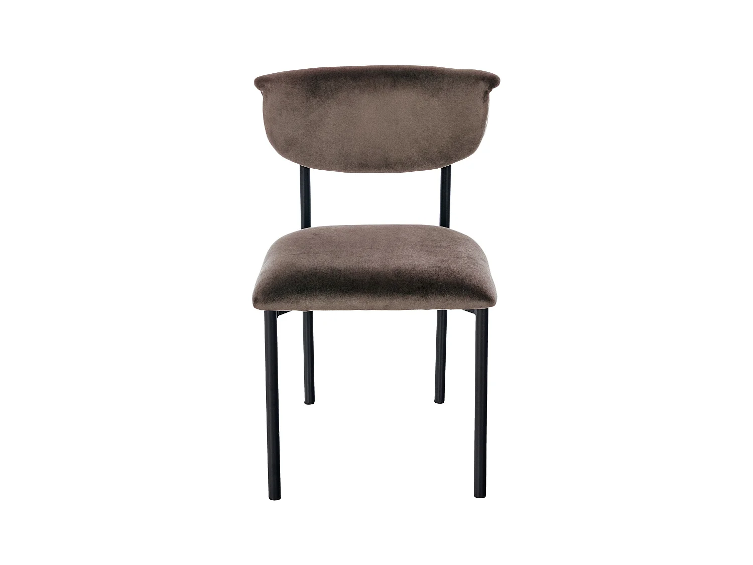 Lot de 2  chaise salle à manger - Velours - Marron - Gambell