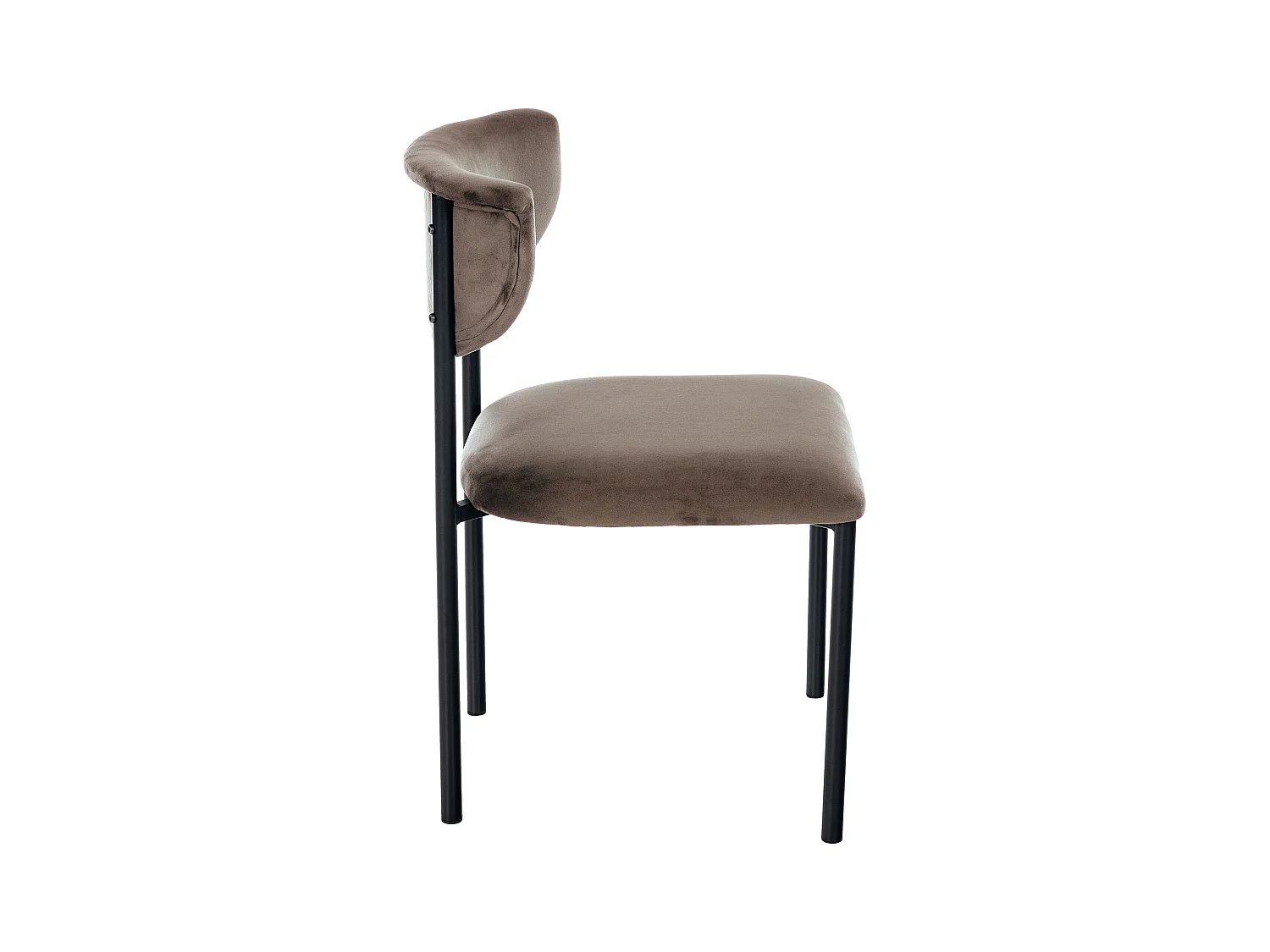 Lot de 2  chaise salle à manger - Velours - Marron - Gambell