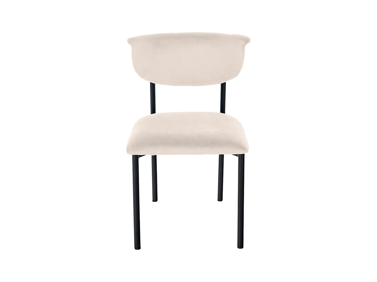 Lot de 2  chaise salle à manger - Velours - Crème - Gambell