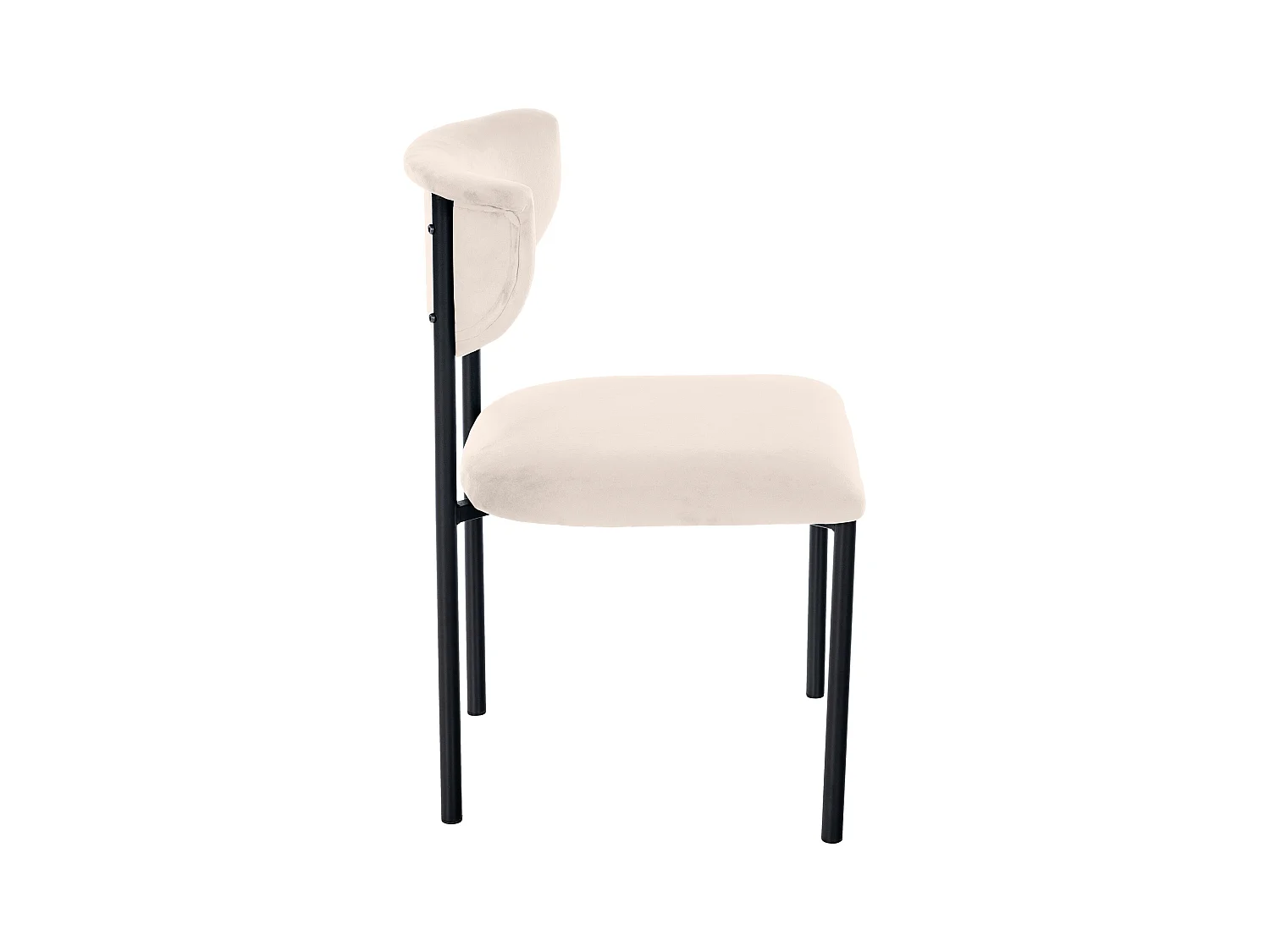 Lot de 2  chaise salle à manger - Velours - Crème - Gambell