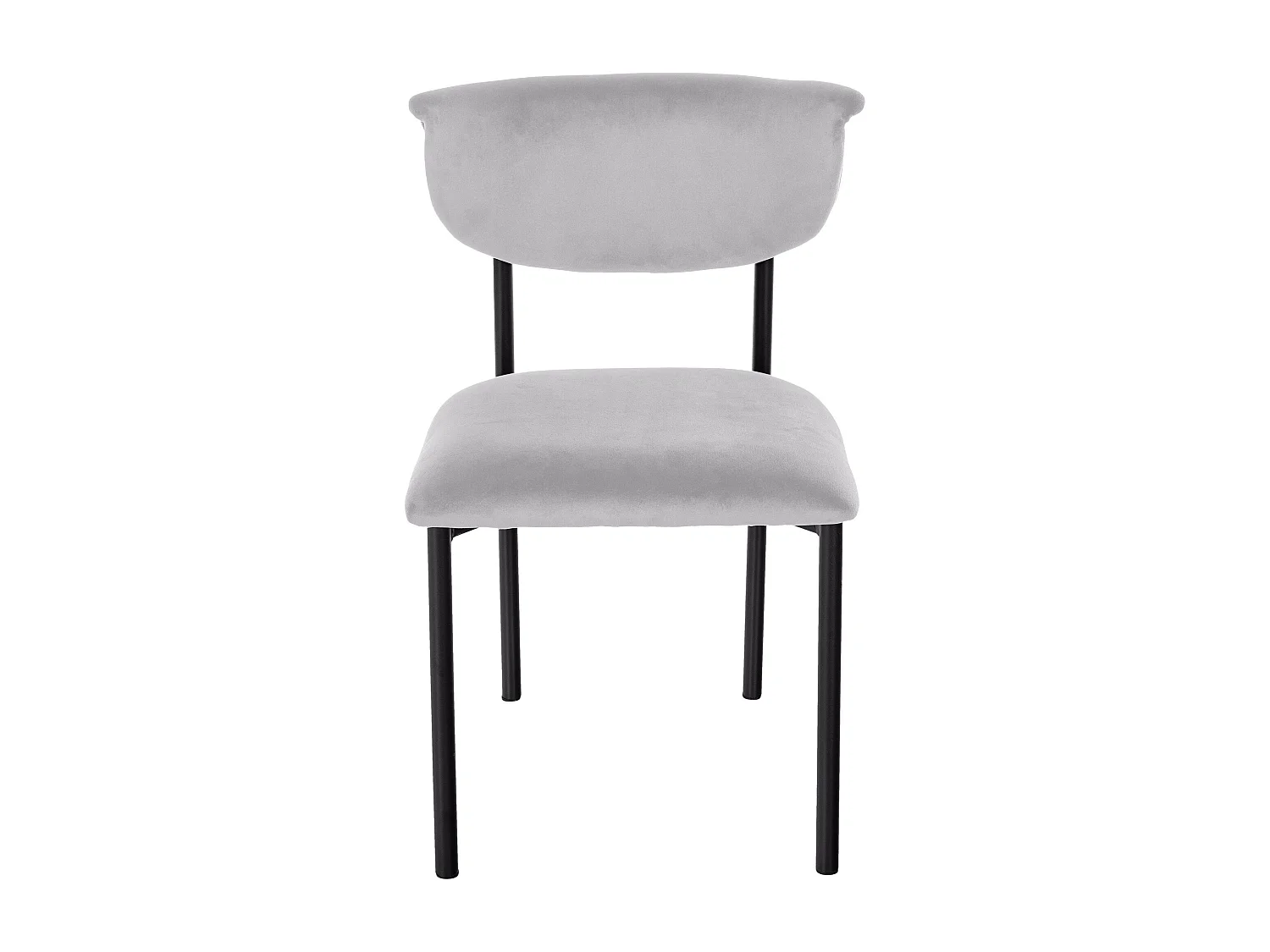 Lot de 2  chaise salle à manger - Velours - Gris - Gambell