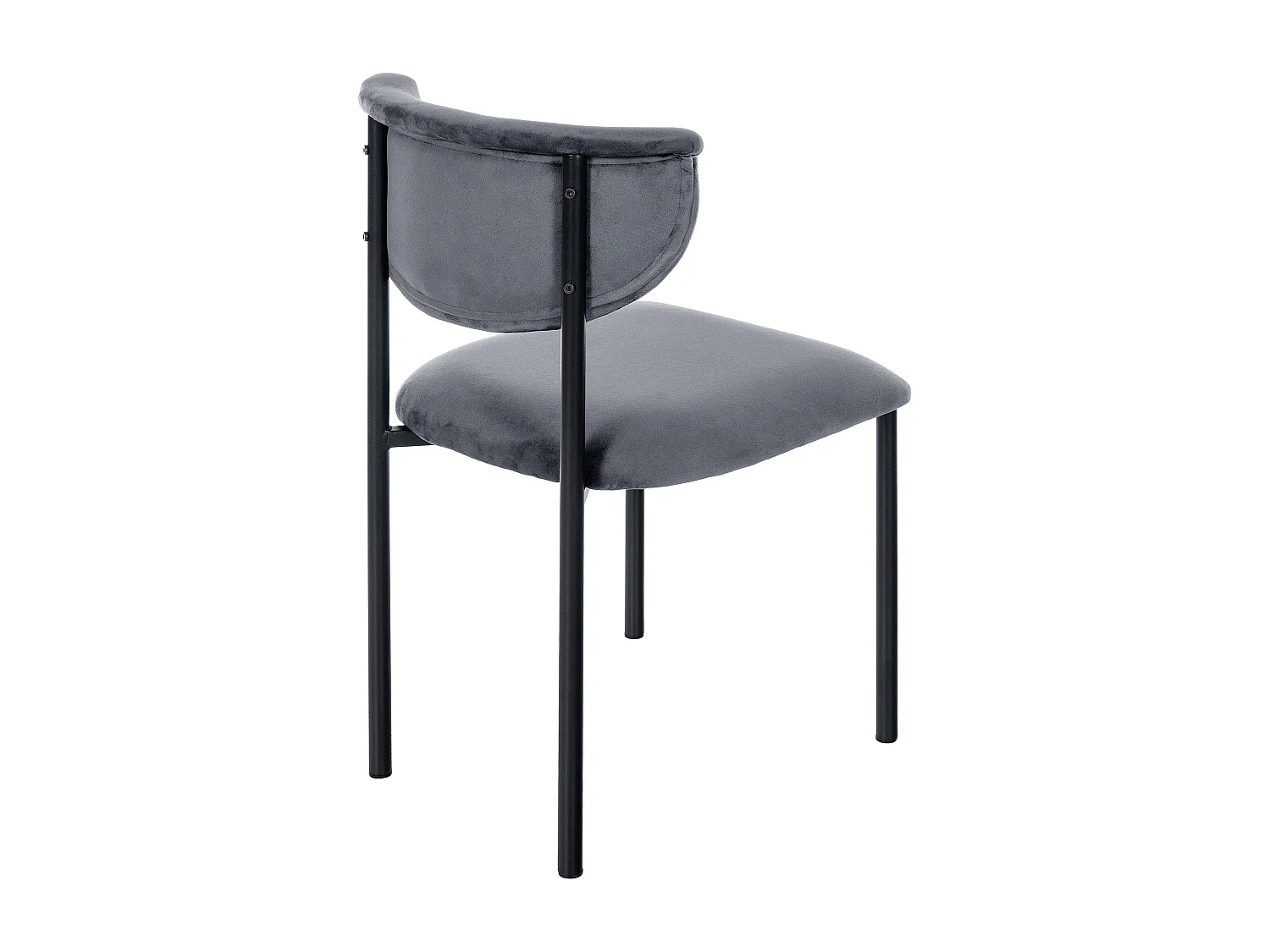 Lot de 2  chaise salle à manger - Velours - Gris foncé - Gambell