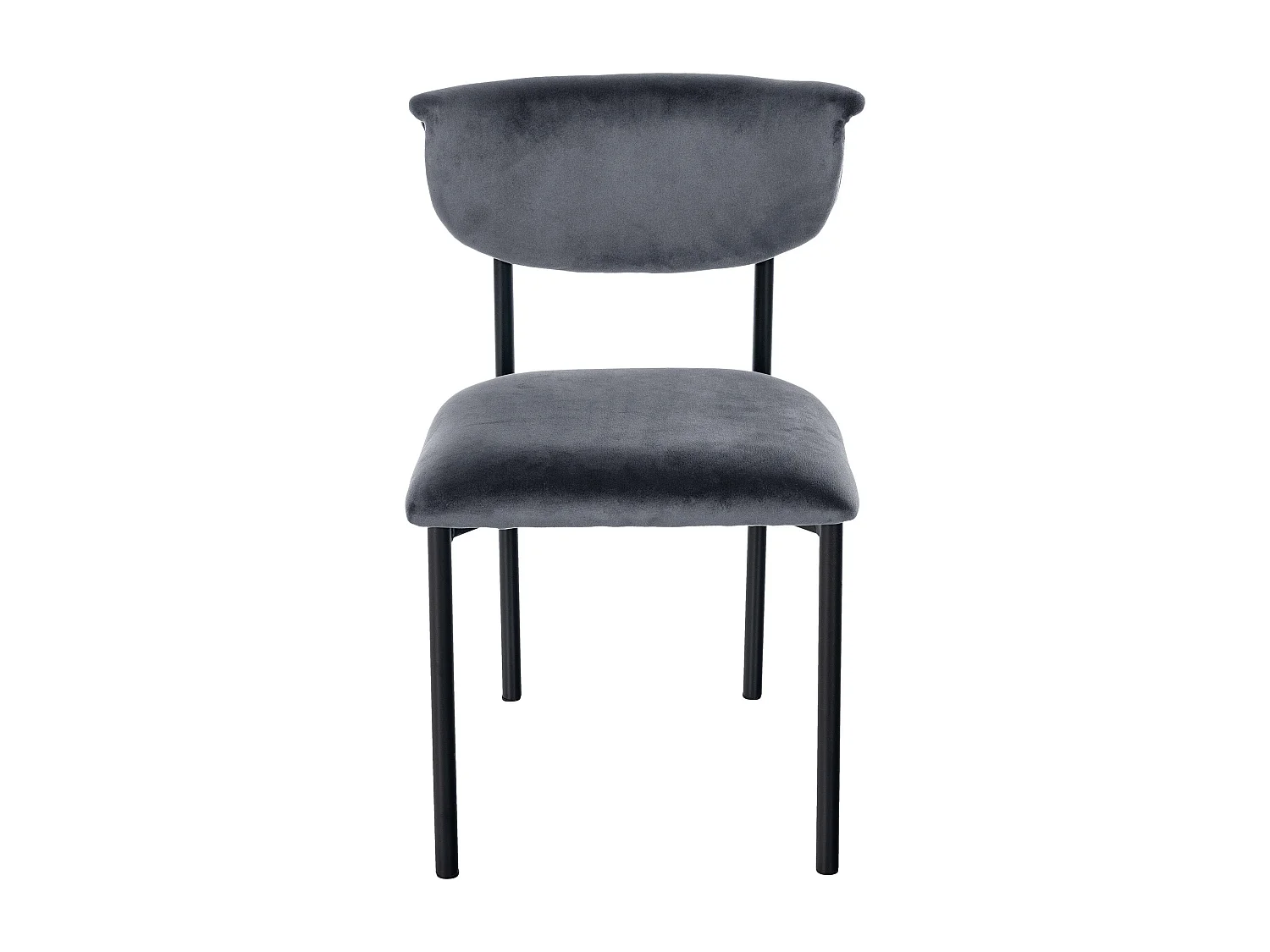 Lot de 2  chaise salle à manger - Velours - Gris foncé - Gambell