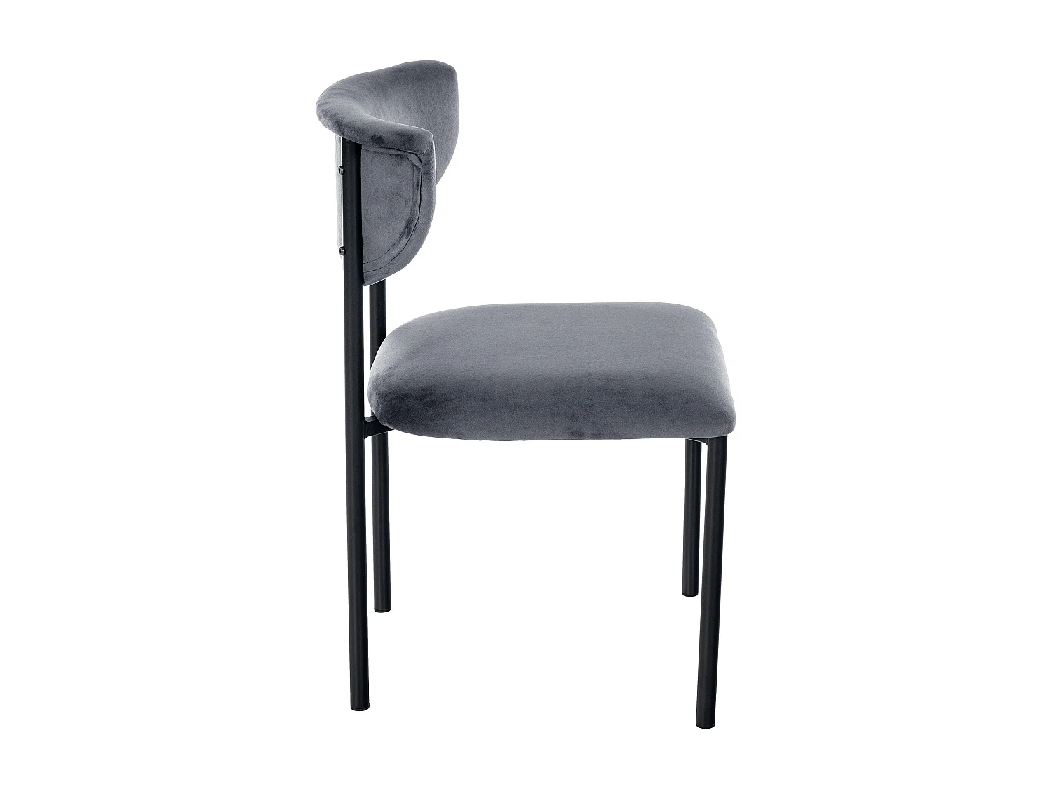 Lot de 2  chaise salle à manger - Velours - Gris foncé - Gambell
