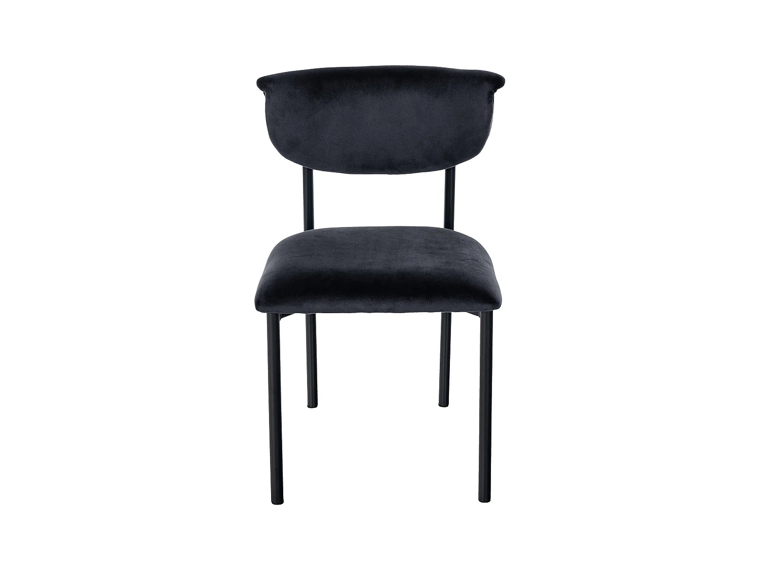 Lot de 2  chaise salle à manger - Velours - Noir - Gambell