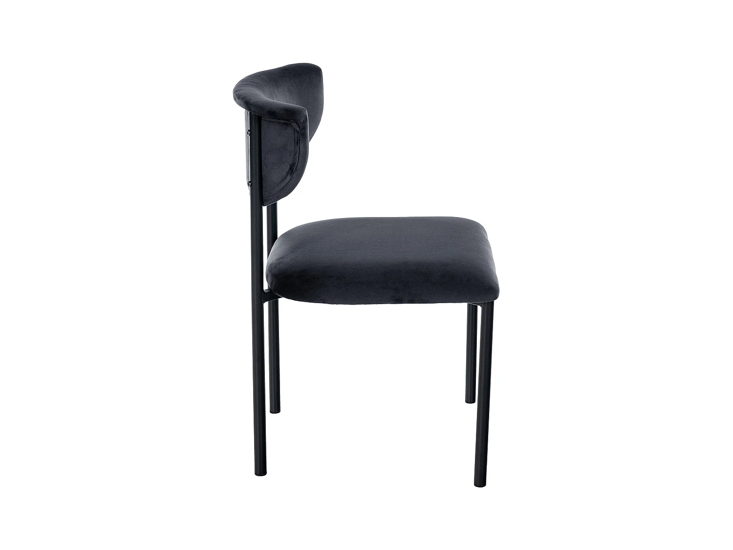 Lot de 2  chaise salle à manger - Velours - Noir - Gambell