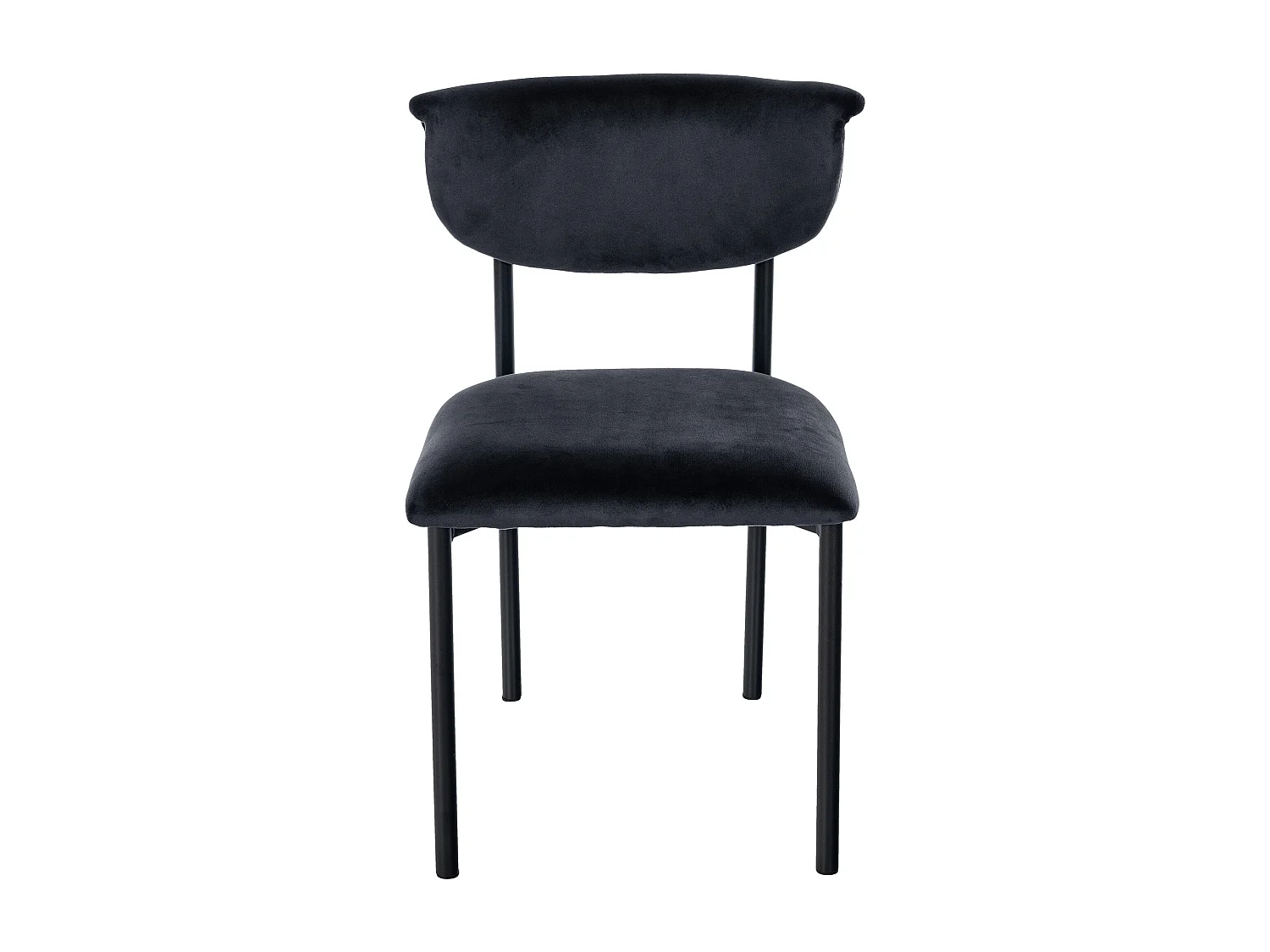 Lot de 2  chaise salle à manger - Velours - Noir - Gambell