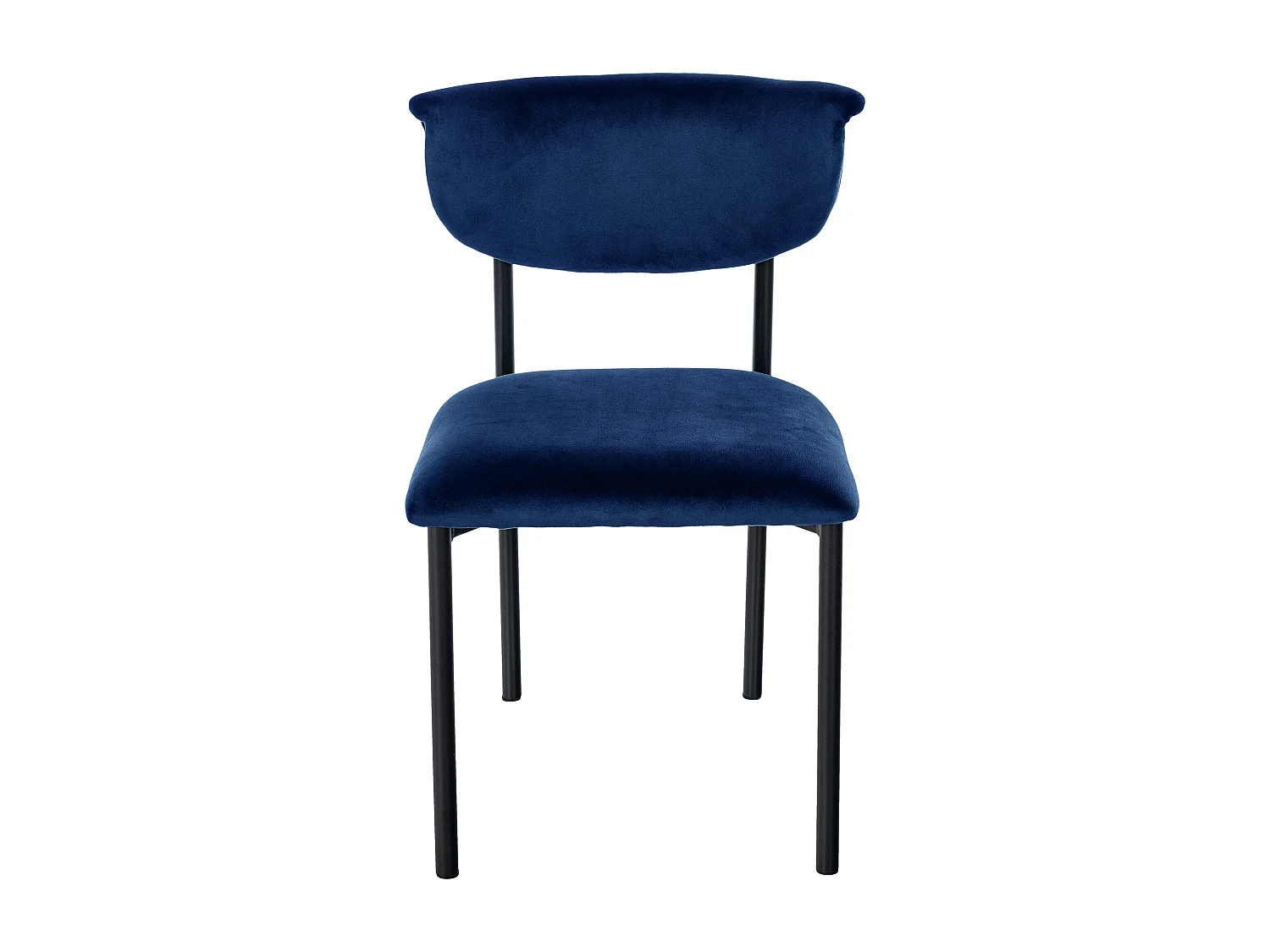 Lot de 2  chaise salle à manger - Velours - Bleu foncé - Gambell