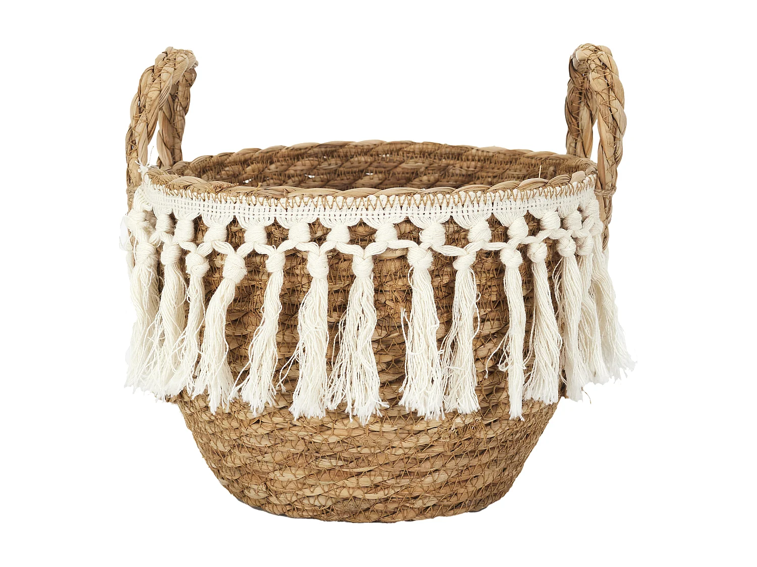 Panier Tresse Gigogne X3 Marron, Beige