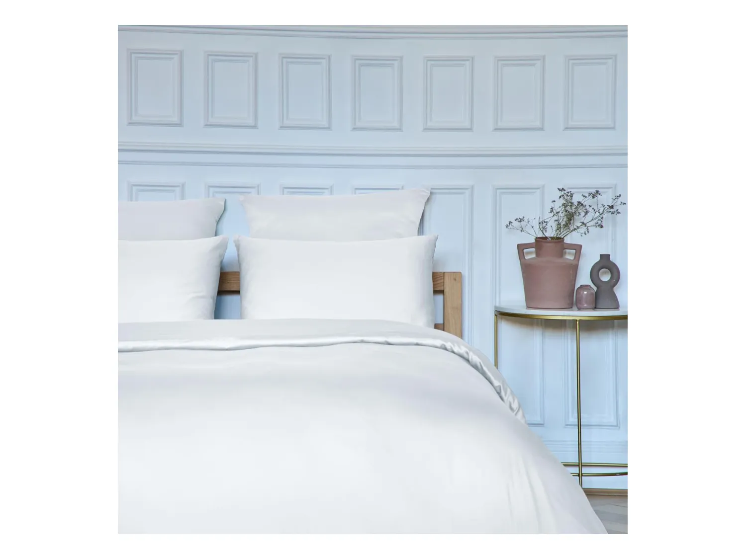 Habitat - Taie d'oreiller en satin de coton - 65 x 65 cm - Blanc - Alexane