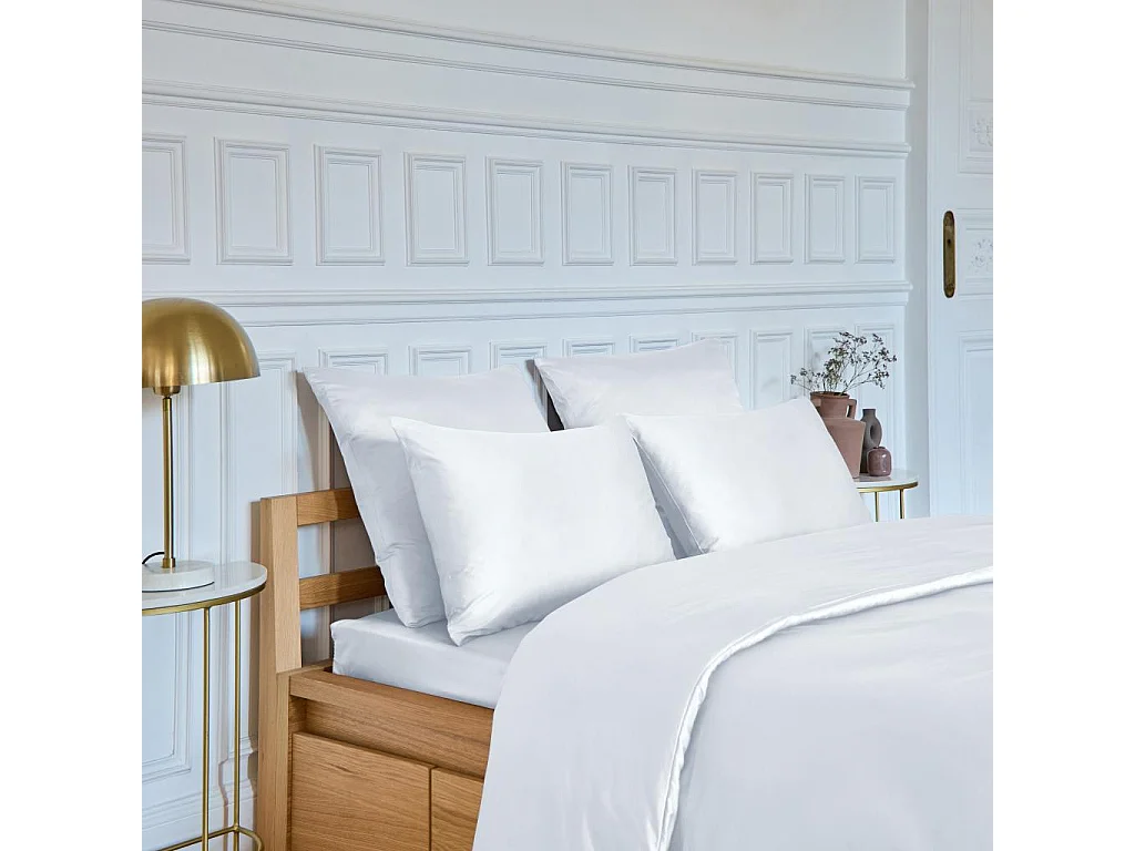 Habitat - Taie d'oreiller en satin de coton - 65 x 65 cm - Blanc - Alexane