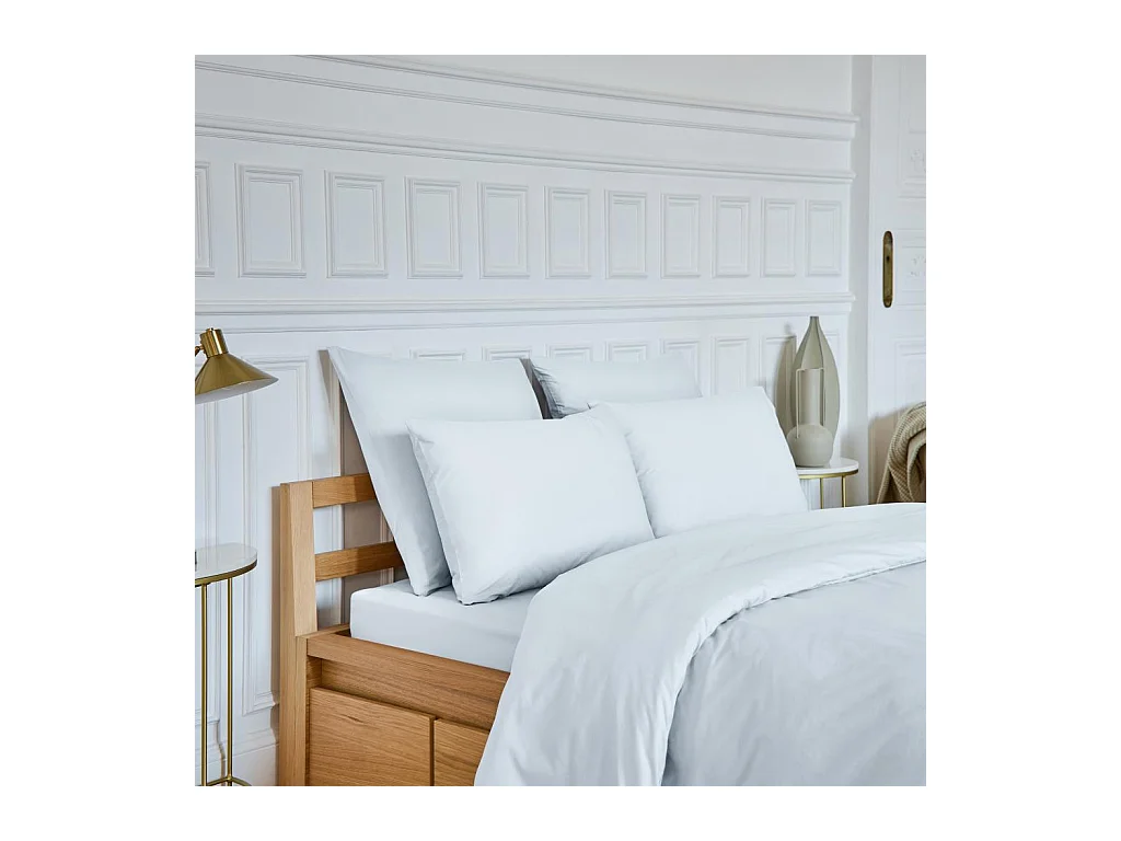 Habitat - Taie d'oreiller en percale de coton - 50 x 70 cm - Blanc - Amance