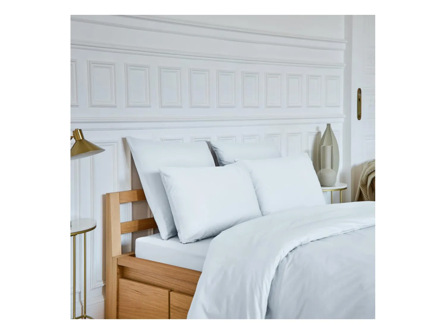 Habitat - Taie d'oreiller en percale de coton - 50 x 70 cm - Blanc - Amance