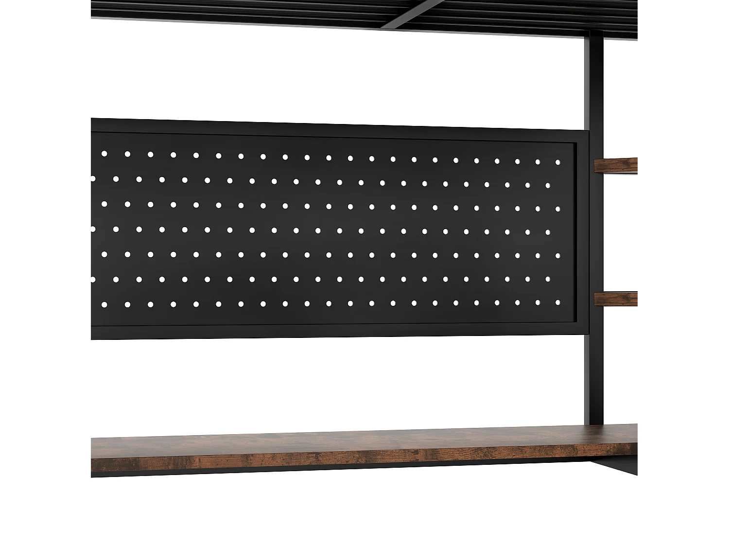 Hoogslaper 140 x 200 cm, volwassen bed met bureau, USB-aansluiting en led-verlichting, zwart - zonder matras