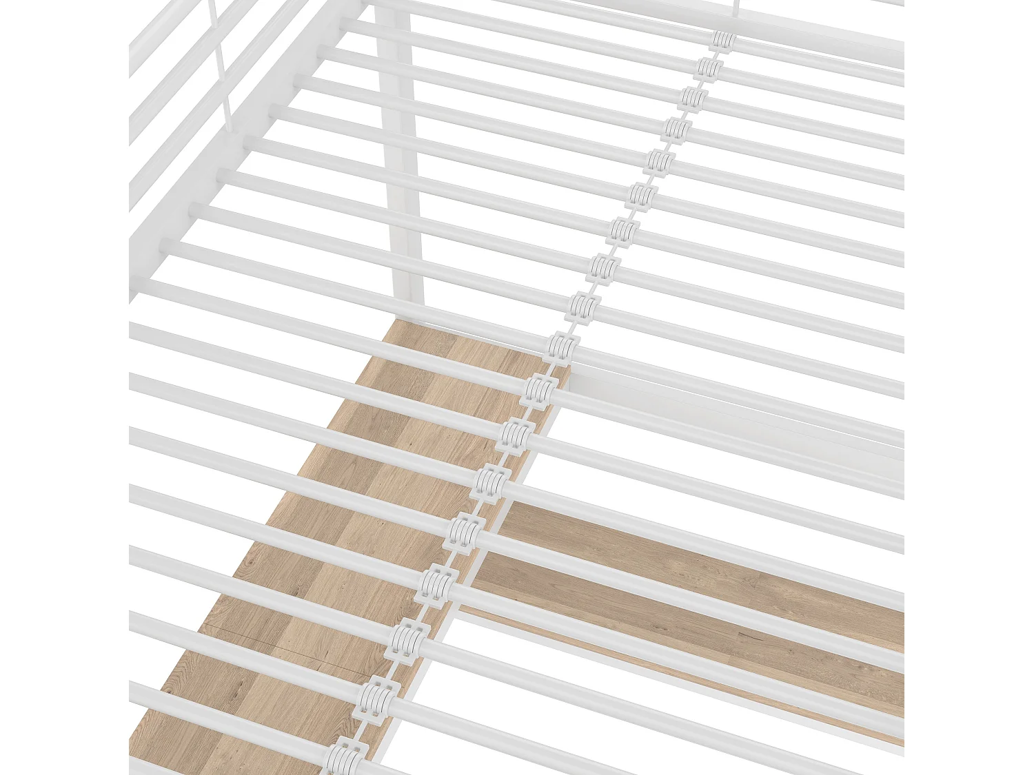 Hoogslaper 90 x 200 cm, volwassen bed met bureau, USB-aansluiting en led-verlichting, wit - zonder matras