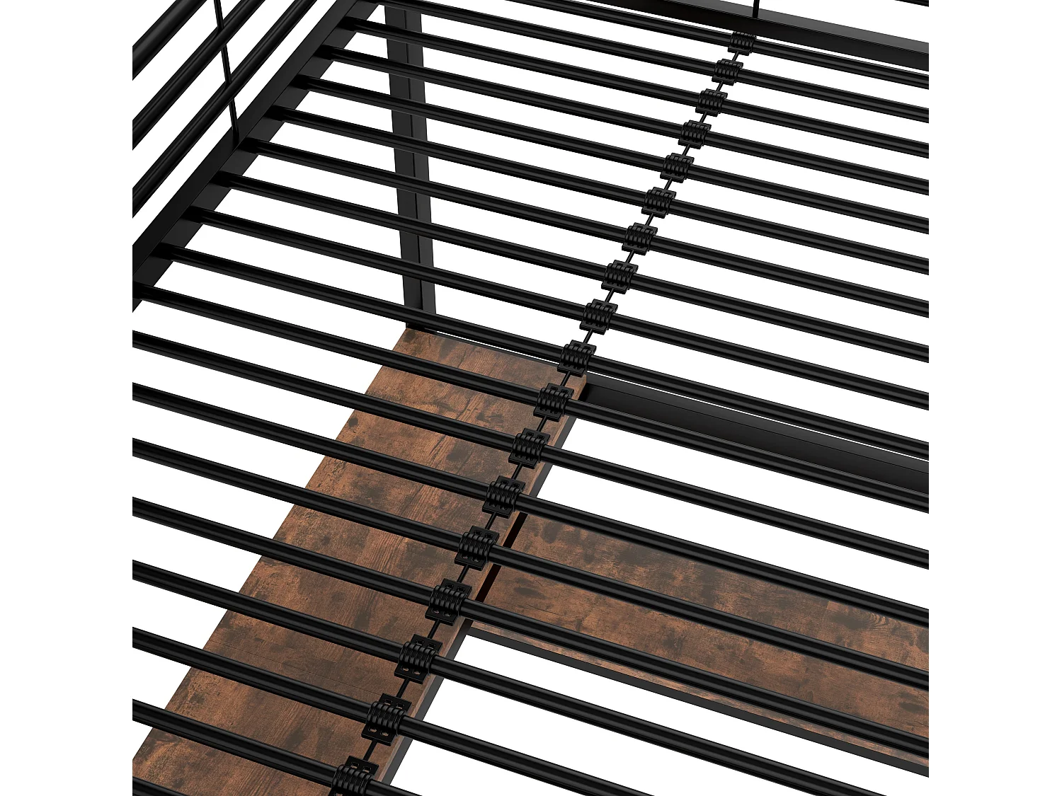 Łóżko antresolowe 90 x 200 cm, łóżko dla dorosłych z biurkiem, portem USB i diodą LED, czarne – bez materaca