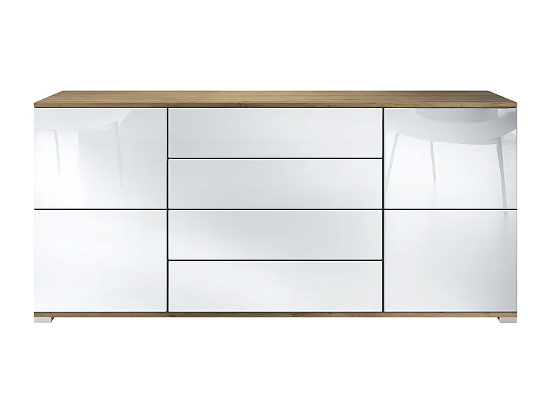 SIDEBOARD Rova Weiß Hochglanz
