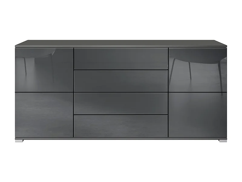 SIDEBOARD Rova Grau Hochglanz