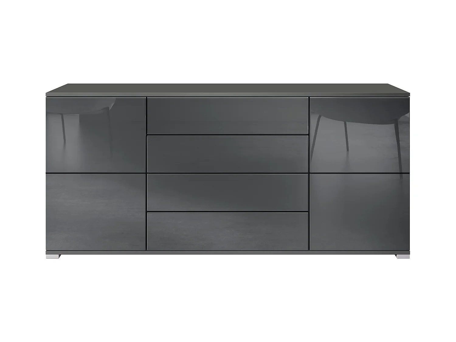 SIDEBOARD Rova Grau Hochglanz