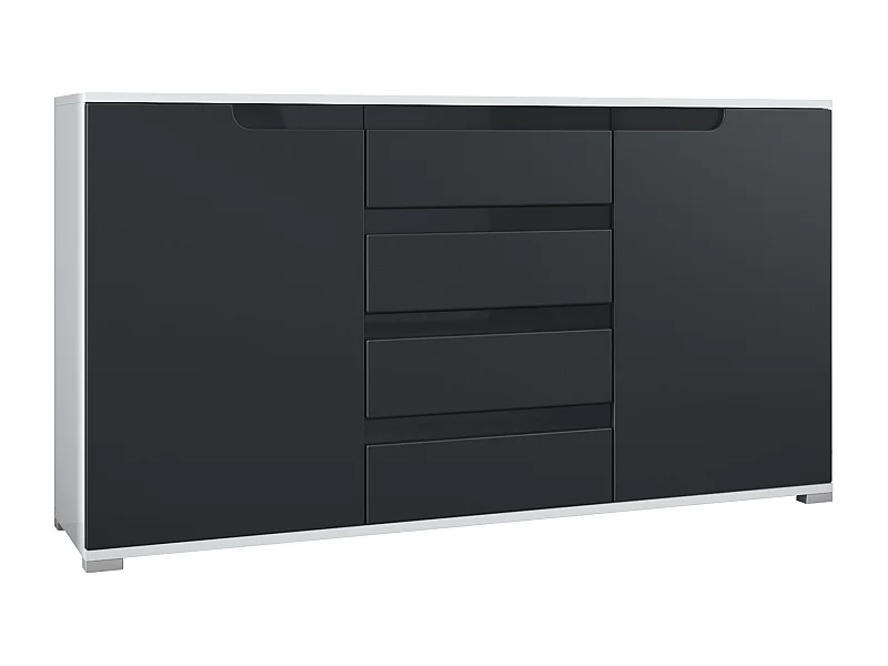 SIDEBOARD Sylt Schwarz matt / Schwarz Hochglanz