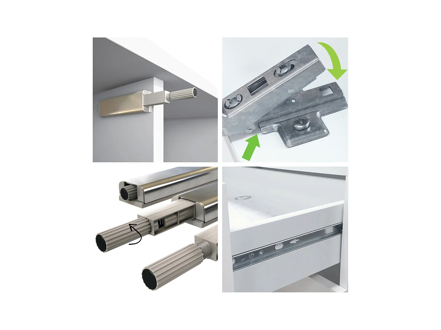 Buffet Santo V2, Enfilade avec 2 portes et 4 tiroirs, blanc mat / anthracite mat (166,5 x 75,5 x 35 cm)